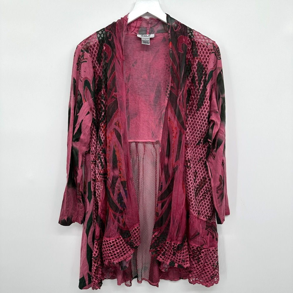 Anis A Jacket Duster Medium Stretch Sheer‎ Flowy Artsy Festival Boho Witchy Goth